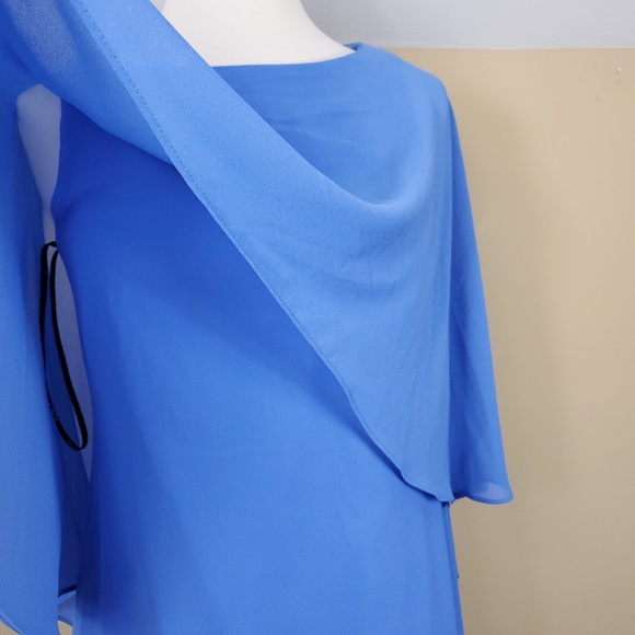 Vince Camuto Blue Cape Overlay Dress - Picture 6 of 8